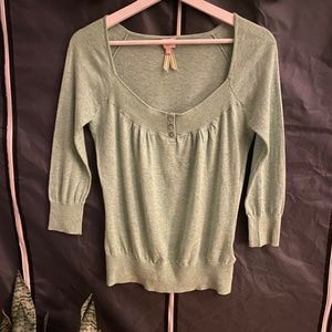 Vintage Whistles Half Sleeve Green Knit Top Size Medium